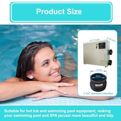Upgrade Pool Heater-11KW 220V Thermostat Electric Swimming Pool Heater,Digital Touch Display Energy Efficient Pool Water Heater for Spa Relaxation, Bathtubs and Above Ground in-Ground Pools-11KW 220V