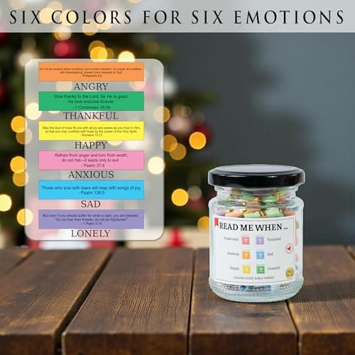 Bible Verse Jar – 92 Hand-Rolled Scripture Scrolls for Daily Encouragement, Inspirational Christian Gift, Religious Gifts for Women, Birthday Gifts for Mom, Christmas Gift for Women 2025