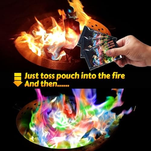 HGD (6 Pack) Magic Campfire Fire Color Changing Packets for Fire Pit, Indoor/Outdoor Fireplace, Bonfire - Rainbow Magical Flame, Camping Accessory, Compatible with Wood B0CHDSB1HB