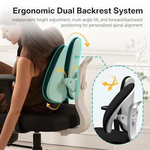 AreShark Criss Cross Office Chair with Armrest Wheels & Stretchable Rotating Footrest, Ergonomic Cross Legged Swivel Chair with Back Support& Adjustable Height for Yoga Kneeling Meditation Home Office