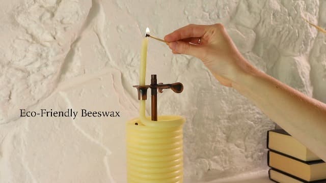 Candle by the Hour 80-Hour Vertical Candle, Eco-friendly Natural Beeswax with Cotton Wick