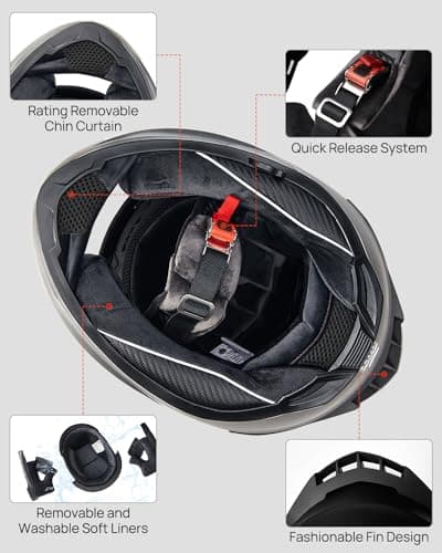 ILM Motorcycle Helmets Full Face with Anti-Fog Pinlock for Cascos para Motos Snowmobile Mens Women Heated Shield Compatible DOT Model 129