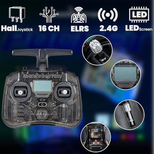 R8 ELRS FPV Whoop Drone RTF with Radiomaster Pocket Controller,4 Batteries,6In1 Charger,FOV160°,Matrix G4 5IN1 FC,0802 20000KV Brushless Motor-Ideal for FPV Freestyle Racing Training Indoor Outdoor