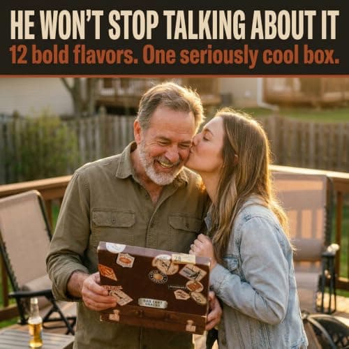Snack Box Gift Basket, Birthday Gift for Men, Food Care Package, Unique Tins of Assorted Nuts, Snacks in Stunning Case - Treat for Men, Women, Dad, Friends, Family