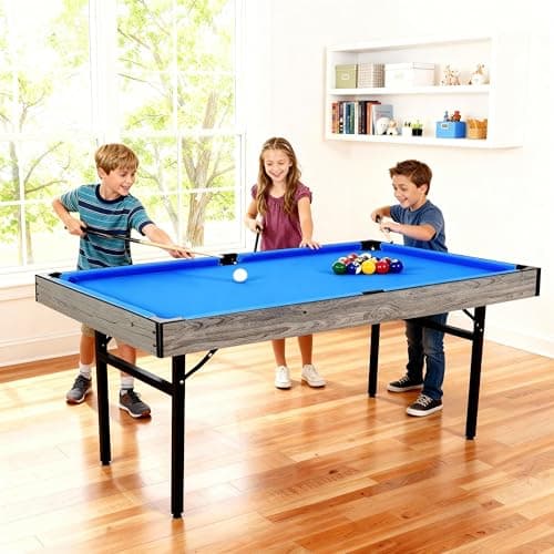 5in1 Multi-fuction Games Table,Folding Multi Game Combination Table Set with Ping Pong, Pool Billiards, Air Hockey, Bowling, and Shuffleboard for Indoor, Outdoor