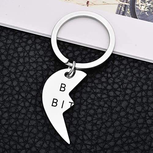 Miss Pink Best Friend Keychains Set Best Bitches BFF Besties Friendship Gifts Matching 2, 3, 4 Pieces Keychain for Women Teen Girls