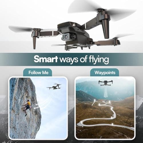 Falcon X 4K Drone - 4K UHD Camera Drone, Built-in Screen Remote Controller, WiFi FPV Foldable Quadcopter for Beginners & Adults, Includes 3 Batteries, SD Card & Reader