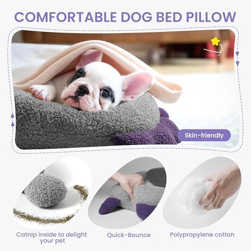 for Better Sleep, Reduces Anxiety, Gift for Small/Medium/Large Dogs and Cats HiPetpy Dog Calming Pillow-Soft Neck Pillow for Dogs, Washable Sleep Pillow B0DSW42LFY