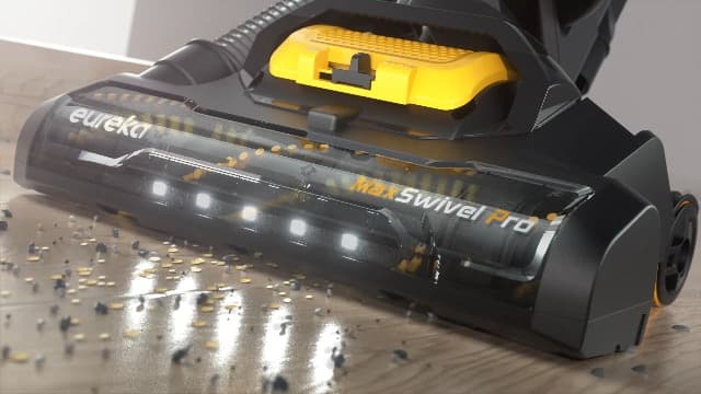 Eureka Powerful Upright Vacuum Cleaner for Home Pet Hair, Lightweight Household Upright Vacuum for Carpet and Hard Floor, MaxSwivel Pro NEU350 with Pet Tool, Yellow