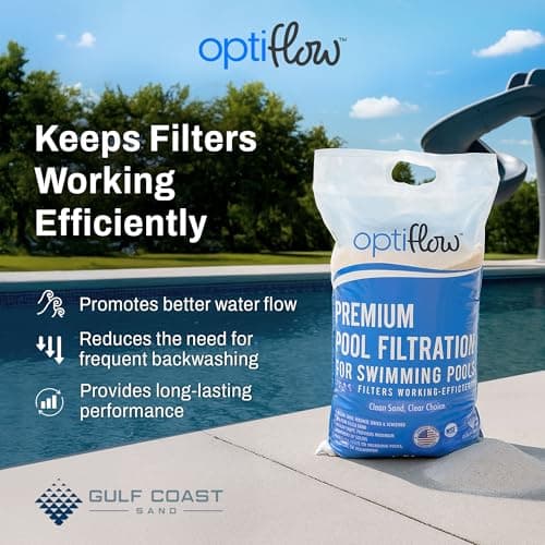 Pool Filter Sand, Premium Filtration with Pure Silica Formula, 50 Lbs - Swimming Pool System Accessories and Supplies for Cleaning and Maintenance