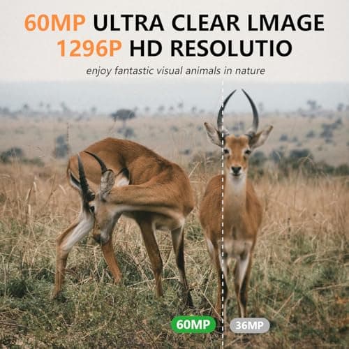 Trail Camera, 60MP Hunting Camera with WiFi, 32GB TF Card, Night Vision, Motion Activated, IP66 Waterproof, 120°Wide-Angle for Deer Scouting or Home Security, APP Control, H.264 MP4 Video