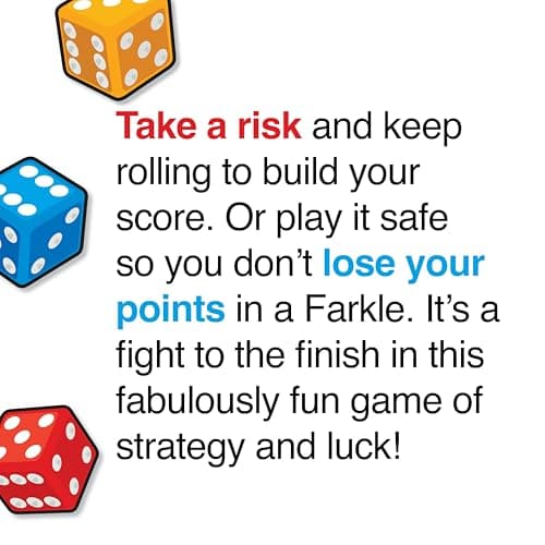 Farkle Classic Dice Game – Rainbow Kids Games, Dice Games, Family Games, Travel Games, Adult Games, Board Games, Dice Cup, Dice Set, Farkle Score Sheets Included, Ages 8+