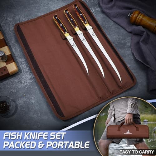 DRAGON RIOT Fillet Blade Set Professional Boning Knife for Filleting Japanese Stainless Steel Fish Knives Set with Ergonomic Handle Super Sharp Fish Filleting Knife for Meat Poultry Cutting