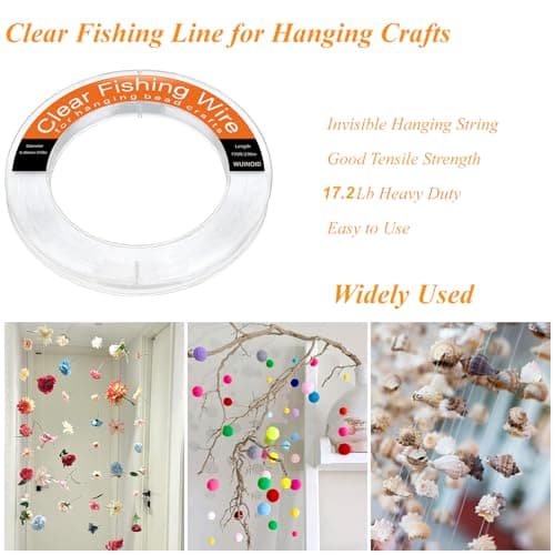 Clear Fishing Line Wire 755 ft, Invisible Monofilament Fishing Line Wire, Nylon String for Hanging Balloons Garland Crafts Picture Decorations, Clear String Threads Cords WUINOID