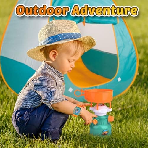 FUN LITTLE TOYS Pop Up Play Tent with Camping Gear and Tools Set, Outdoor Toys for Kids B07KKB4LFM