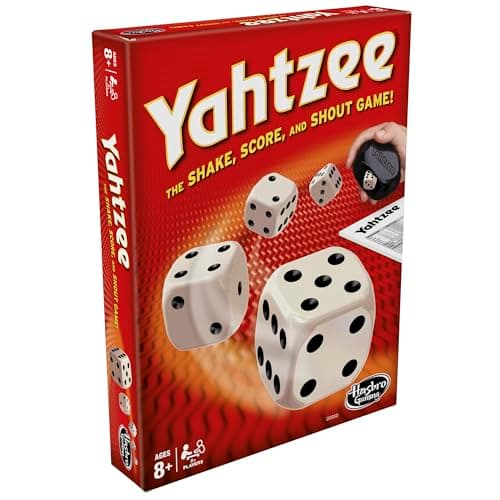 Hasbro Gaming Yahtzee Game, Fast-Playing Dice Games for Kids, Teens, and Adults, Strategy Games, Family Games for Kids, 2 or More Players, Ages 8 and Up