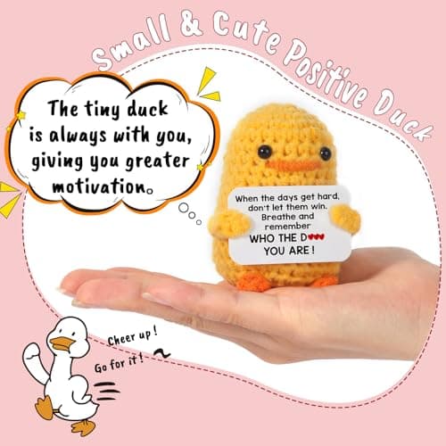 MBL Christmas Stocking Stuffers for Women - Emotional Positive Inspirational Support Small Funny Gag Crochet Duck Pickle Birthday Xmas for Men for Coworker Boss Colleges Her Him Friend