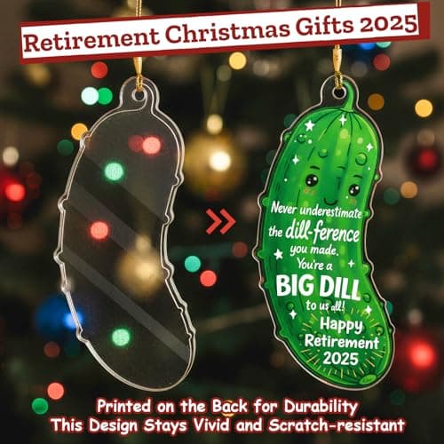 MAMAGIFTREE Christmas Ornament 2025 - Funny Retirement Gifts for Women, Men, Coworker, Boss - Big Dill Keepsake, Happy Retirement Decorations