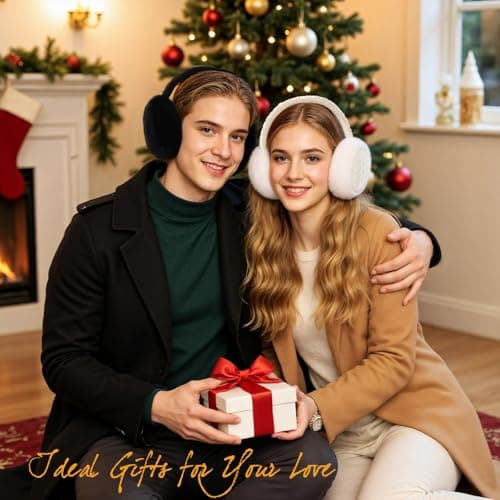 Clothirily Winter EarMuffs for Women, Faux Fur Warm Ear Muffs for Winter, Foldable Ear Covers, Fuzzy Ear Warmers for Women