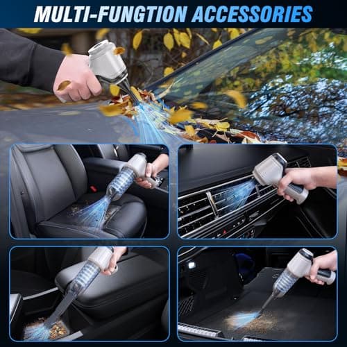 IHE Car Vacuum Cleaner, 15000Pa Handheld Cordless Rechargeable Wet & Dry Vacuum, 120W High Power for Car, Pet, Home, Office Cleaning, Washable HEPA Filter, Multi-Nozzles