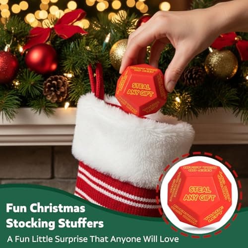 Christmas Gift Exchange Games for Family Party, Gifts Swap Dice Game for Teens Adults Stocking Stuffers Gag Chrismas Santa Swap Gift Exchange Dice Christmas Stuffers White Elephant Dice Games B0FWKMM264