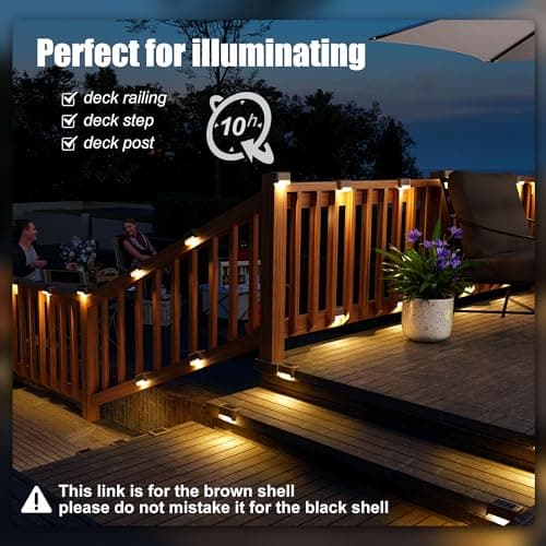 SOLPEX Solar Deck Lights Outdoor 16 Pack, Solar Step Lights Waterproof Led Solar lights for Outdoor Stairs, Step , Fence, Yard, Patio, and Pathway(Warm White)