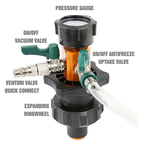 OEMTOOLS 24444 Cooling System Refiller AirEvac Kit, Quickly Refill Cooling Systems, Eliminate Trapped Air, Prevent Engine Damage, Universal Adapter, Leak Test, Includes 5 Bushings & Storage Case