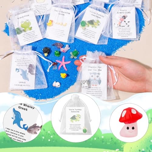 100 Set Employee Appreciation Gift Bluk for Coworkers Resin Animal Gifts with Pun Inspirational Note Cards for Thank You Office Staff Team Teachers, Nurses B0DXPVMLDZ