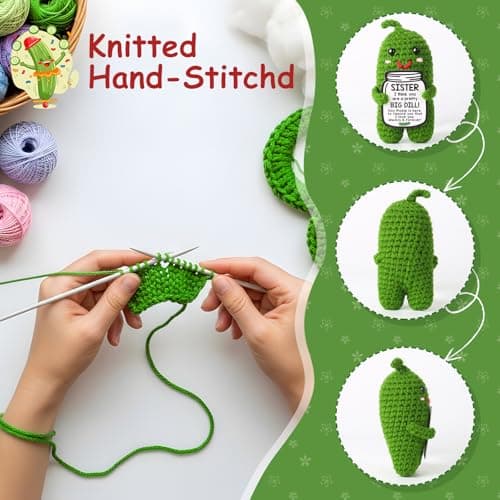 Sister in Law Gifts Birthday Gifts Card for Sister Adult Best Funny Sister Ever Gifts Secret Sister Wedding Gift Big Little Sister Birthday Gifts from Sister Handmade Crochet Pickle B0DKJVZJCB