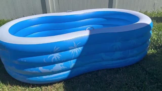 Inflatable Swimming Pool, 102” x 63” x27” Full-Sized Large Inflatable Pool with Seats Handles, Extra Large Blow Up Durable Thickened Pools for Outdoor, Garden, Backyard.