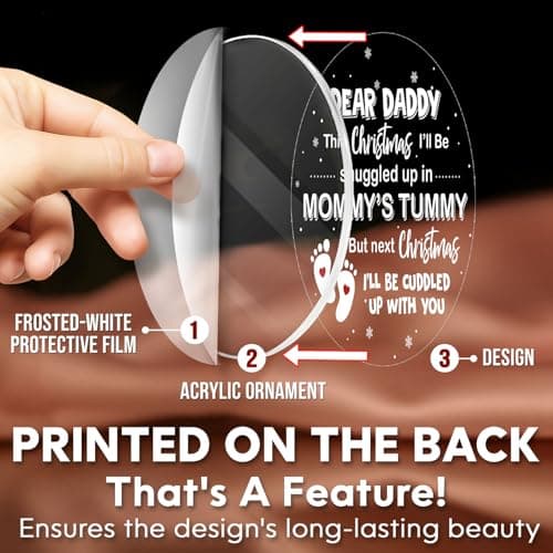 HEXMOZ First Time Dad Gifts - New Dad Gifts - Bumps First Christmas Ornament - Pregnancy Announcement for Husband, Soon to Be Daddy, 1st Time Daddy Gift - Expecting Baby on The Way