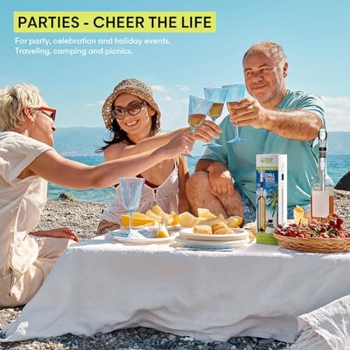 Wine Chiller - Wine Cooler Stick, 3 in 1 Stainless Steel Wine Bottle Chiller with Aerator and Pourer, The Best Holiday Gifts.