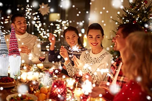 Christmas Wine Bottle Covers, 4 Pack Handmade Gnomes Wine Bottle Toppers Decorative for Holiday Xmas New Year Table Decor Party Gift