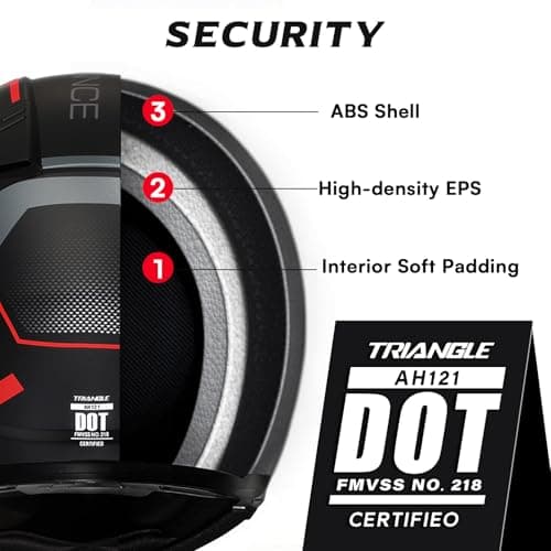 TRIANGLE Modular Motorcycle Helmets for Men Flip Up Full Face Helmet Dual Visor with Internal Sunshield DOT Approved