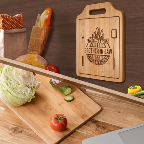 AceThrills Brother in Law Gifts for Brother in Law Christmas Birthday Gifts - Engraved Cutting Board 12.3"L × 8.7"W × 0.4"Th