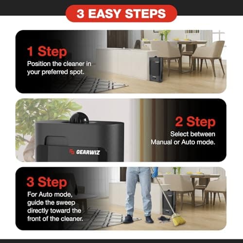 1400W Touchless Automatic Vacuum Dustpan – Motion Sensor Hands-Free Electric Dustpan for Pet Hair Dirt & Debris – Powerful and Energy Efficient Cleaning Solution for Home Kitchen & Office