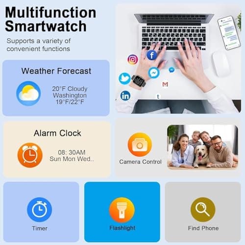 Smart Watch for Men Women(Answer/Make Calls), 2026 New 1.85" HD Smartwatch, Fitness Tracker with 110+ Sport Modes, IP68 Waterproof, Heart Rate/Sleep/Step Monitor, Activity Tracker for Android iOS