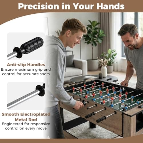 Goplus 2-in-1 Swivel Multi Game Table, 48” Combo Game Table with Foosball & Pool for Adults, Indoor Outdoor Combination Arcade Table for Home Game Room Party