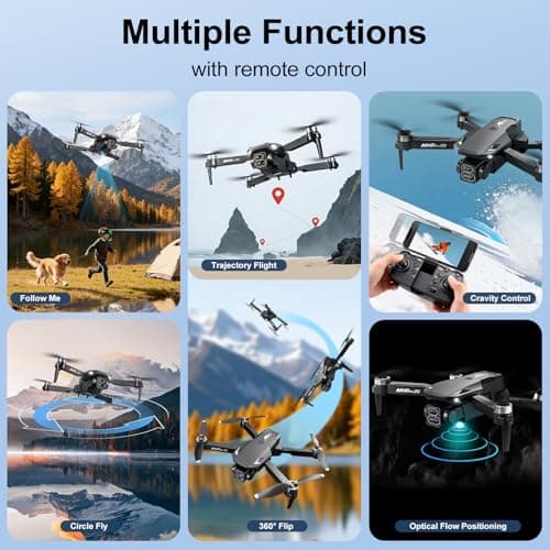 4K Drones with Camera for Adults,Foldable Drone for Beginners with 3 Batteries 36-Min Flight Time,HD FPV Transmission Drone,Mini RC Quadcopter with Gesture Selfie,One Key Start,Altitude Hold,3D Flips,3 Speed Modes Easier to use,Black