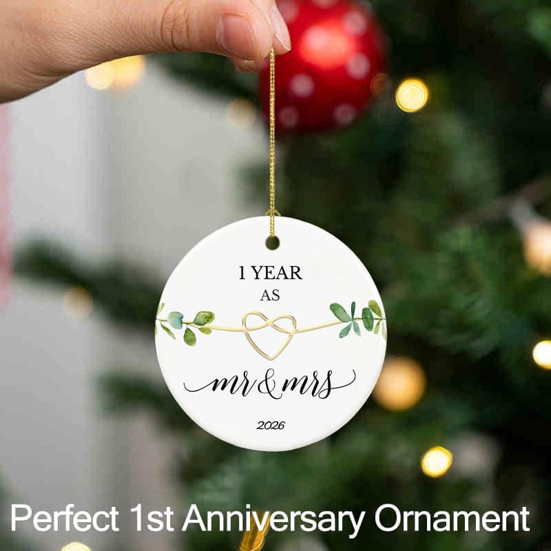 First Wedding Anniversary Gifts,1 Year Anniversary Paper Gifts for Couple,Her,Him,1 Year Anniversary Christmas Ornament First Anniversary Ornament, Gifts for 1st Anniversary Ornament 2026 B0C32PNWN6