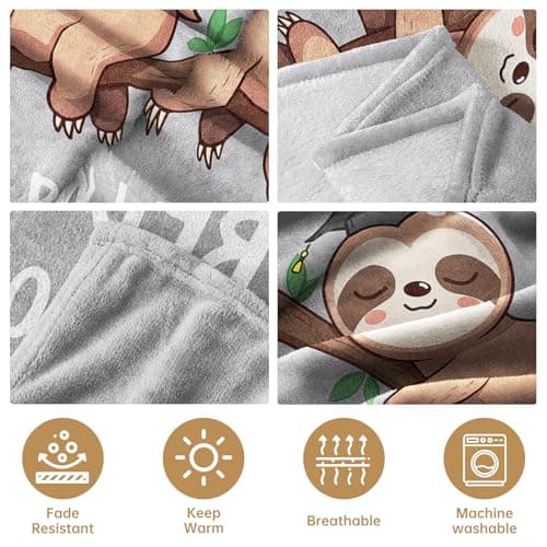 College Graduation Gifts, 2026 Grad Gifts for Master Degree, High School, PHD, Sloth Blanket,Graduation Decorations(50 * 60) Funny Graduation Gifts for Women, Her & Him, Practical Throw B0FQ5LJZVP