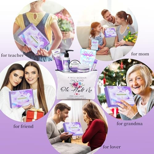 Gifts for Women Best Friends Gifts Travel Size Toiletries Kit Self Care Gifts for Sister Friends,Mom, Teacher,Grandma Lavender Gifts for Her Birthday Christmas B0BH3VJBK2