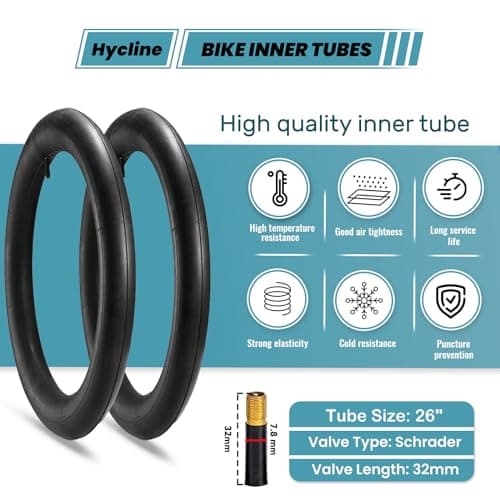 Hycline 26x2.125 Cruiser Bike Tires Set: 2-Pack 26-inch Premium Butyl Rubber High-Performance Folding Replacement Bicycle Tires for Beach Cruiser and Urban Commuting Bicycle
