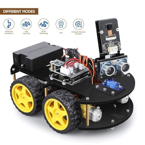 ELEGOO UNO R3 Smart Robot Car Kit V4 for Arduino Robotics for Kids Ages 8-12 12-16 STEM Science Kits Coding Gifts for 8 9 10 11 12 13 14 15 16 Year Old Boys Girls Teens Cool Engineering Building Toys