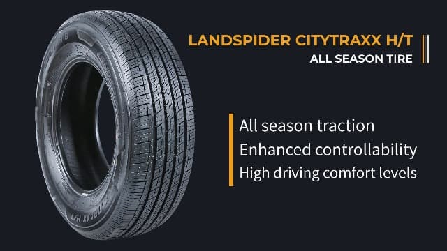 Set of 4 (FOUR) Landspider Citytraxx H/T All-Season Truck/SUV Highway Radial Tires-285/60R18 285/60/18 285/60-18 120H Load Range XL 4-Ply BSW Black Side Wall UTQG 480AA