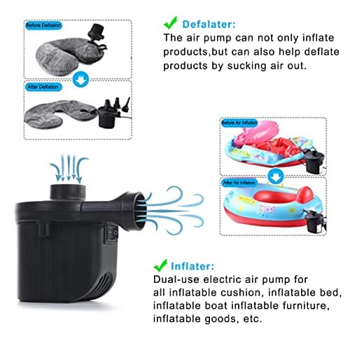 Newpol Inflatable Bed Pump, Electric Air Pump(100 Gallon/Min) for Air Mattress Beds, Inflatable Swimming Pools, Swimming Ring(AC110-240V/DC12V)