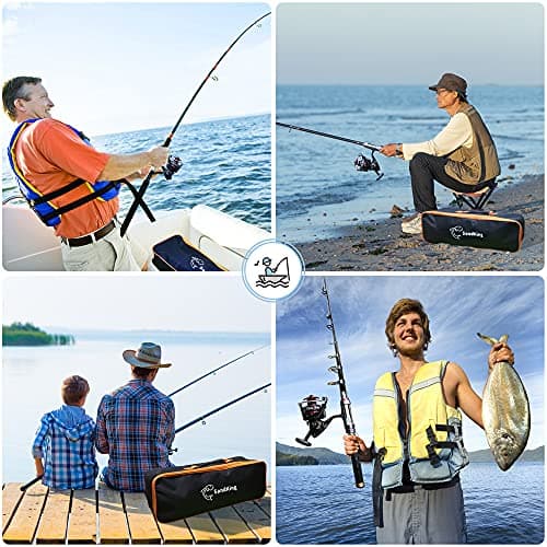 Fishing Pole Kit, Carbon Fiber Telescopic Fishing Rod and Reel Combo with Spinning Reel, Line, Bionic Bait, Hooks and Carrier Bag, Fishing Gear Set for Beginner Adults