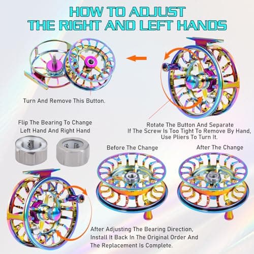 Sougayilang Fly Fishing Reel, Size 5/6,7/8 CNC-Machined Aluminum Alloy Fly Reel,Powerful Lightweight Fly Reels for Trout Fishing