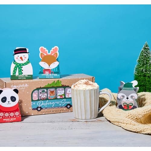 Thoughtfully Gourmet, Hot Chocolate Gift Set in Holiday Character Packaging, Flavors Include Rocky Road, Cookies Butter, Pumpkin Pie & More, Set of 12