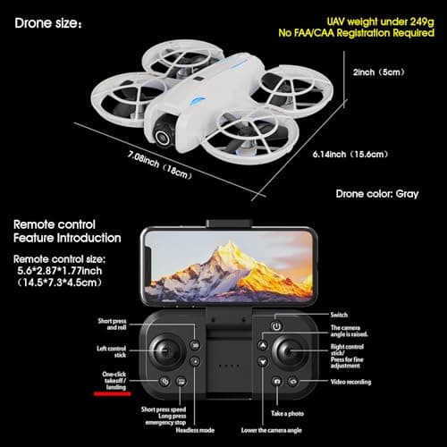 drone with Camera 4K for Adult Beginners,RC Quadcopter featuring Altitude Hold, One-Key Takeoff/Landing, Auto Follow,3-Speed Adjustment,Stunt Roll -Ideal Holiday Gift.